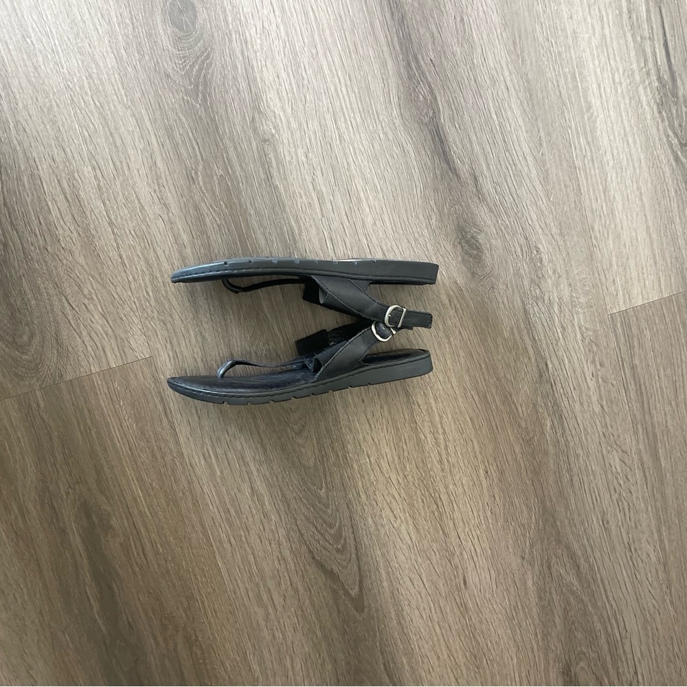 Born Belluno T-strap leather black sandals - Picture 3 of 6